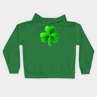 St. Patrick's Day with a green beautiful clover Kids Hoodie